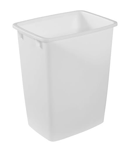 Rubbermaid Small Kitchen Bathroom Trash Can, 9 Gallons, White, for Daily Use