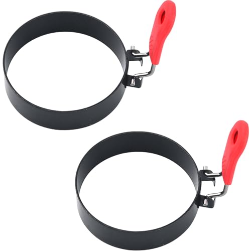 Eco-Friendly 3.5" Egg Rings Set of 2 with Silicone Handle, for Daily Use