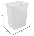 Rubbermaid Small Kitchen Bathroom Trash Can, 9 Gallons, White, for Daily Use