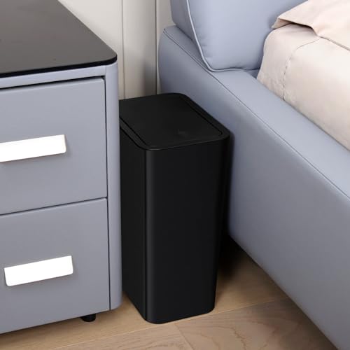 TIPGO Bathroom Trash Can with Lid, 10 Liter/ 2.6 for Daily Use