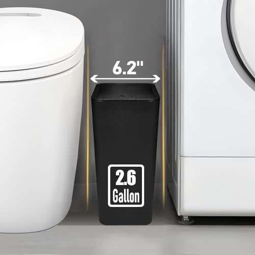 TIPGO Bathroom Trash Can with Lid, 10 Liter/ 2.6 for Daily Use