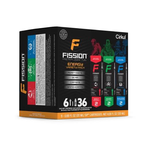 Zero-Calorie Fission 6-Pack Variety Pack 97EI - Vitamin-Infused Natural Refreshing Flavor Core Detail