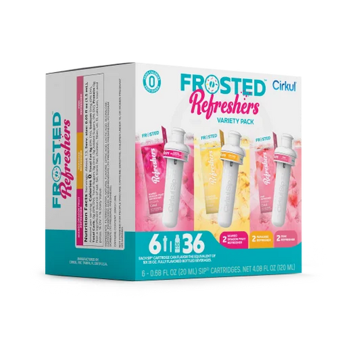 Natural Fruit Flavored Frosted Refreshers 6-Pack Variety Pack 1367 - Sugar-Free Fruit Flavor Cartridge Refill Detail