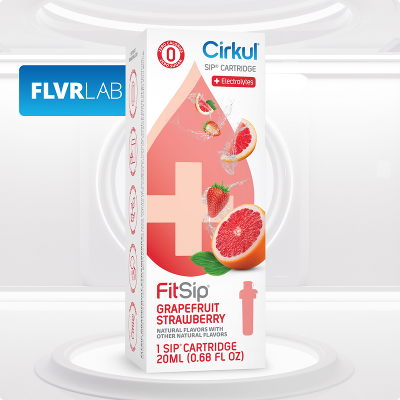 Vitamin-Infused FitSip Grapefruit Strawberry QAST - Sugar-Free Fruit Flavor Cartridge Refill Detail