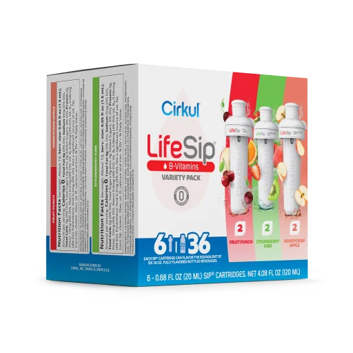 Natural Fruit Flavored LifeSip 6-Pack Variety Pack PN3A - Zero-Calorie Multi-Flavor Sip Pods for Water Bottle Detail