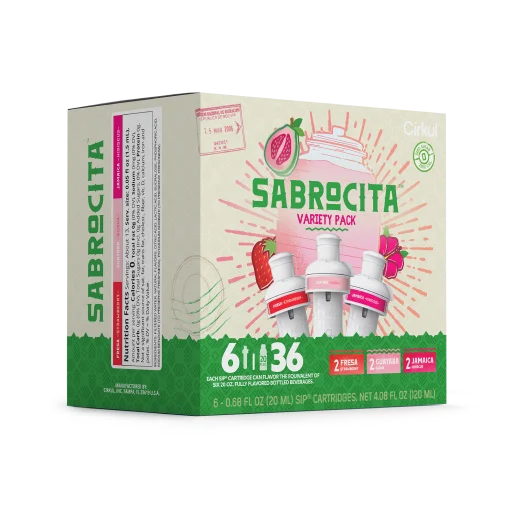 Zero-Calorie Sabrocita 6-Pack Variety Pack E8JI - Electrolyte Hydration Enhanced Taste Cartridges Detail